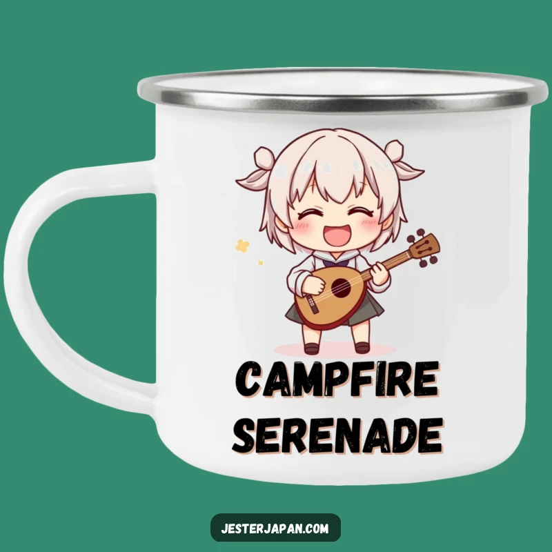 Durable Funny Shamisen Player Camping Mug: Adventure with a Song