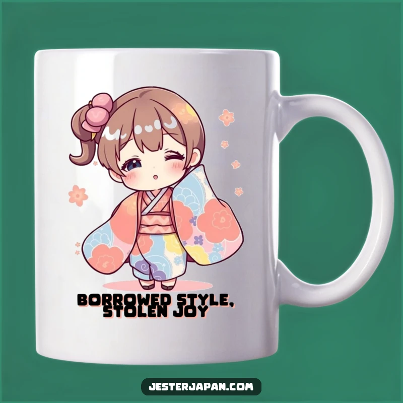 Funny Oversized Kimono Character Mug: Hilarious Asian Fashion Gift for Her
