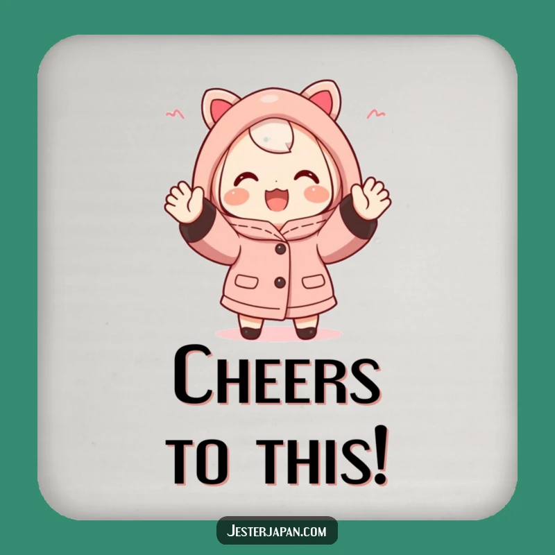 Funny Happi Coat Coaster Set: Protect Tables with Fan Cheer, a Charming Funny Gift