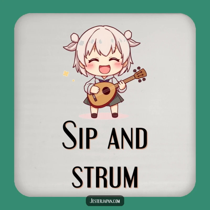 Funny Shamisen Player Coasters: Protect Surfaces with Musical Cheer