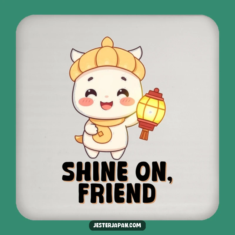 Funny Lantern Character Coaster: Protect Surfaces With This Cheerful Funny Gift