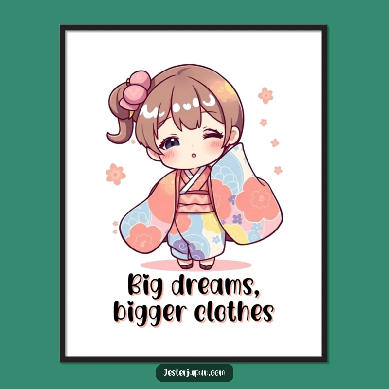 Funny Oversized Kimono Art Print: Hilarious Character Decor Gift for Walls