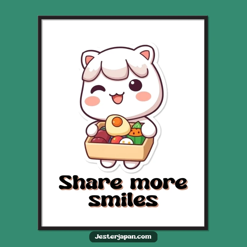 Funny Kawaii Bento Poster: Charming Food Art, a Deliciously Cute Funny Gift