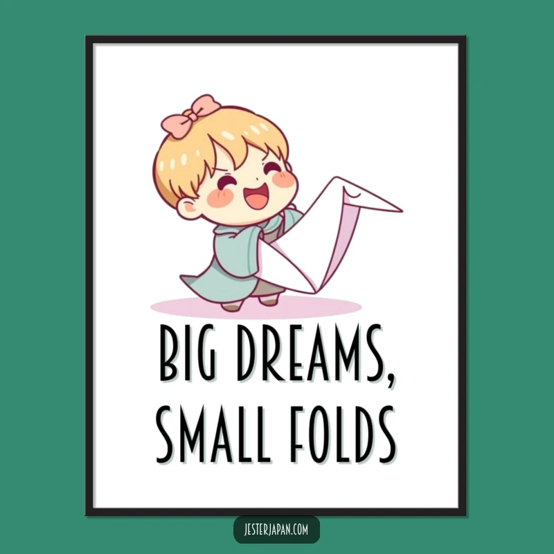 Funny Kawaii Origami Crane Poster: Decorate with Creative Humor
