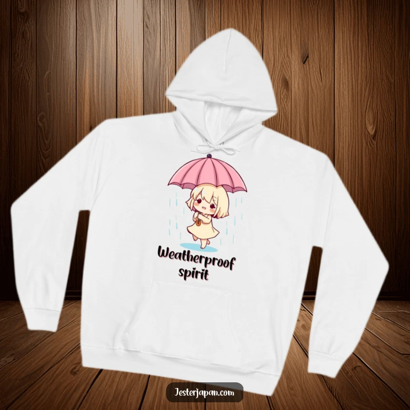 Funny Tiny Dancer Hoodie: Cozy hoodie featuring a tiny character dancing playfully in the rain with a miniature umbrella, perfect for wet weather.