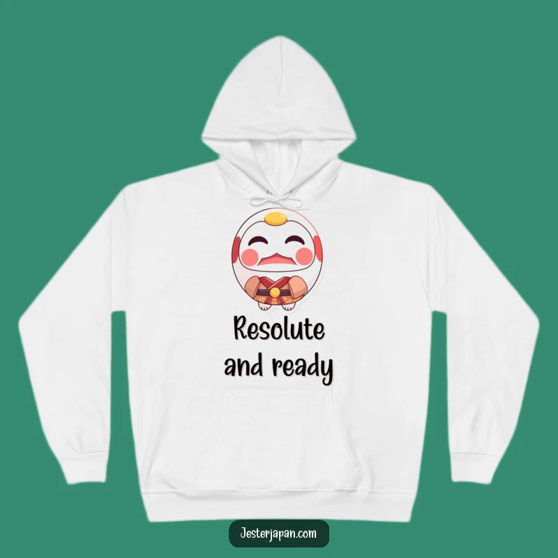 Cozy Funny Daruma Kimono Hoodie: Resolute Doll, Warm Japanese Comfort Gift