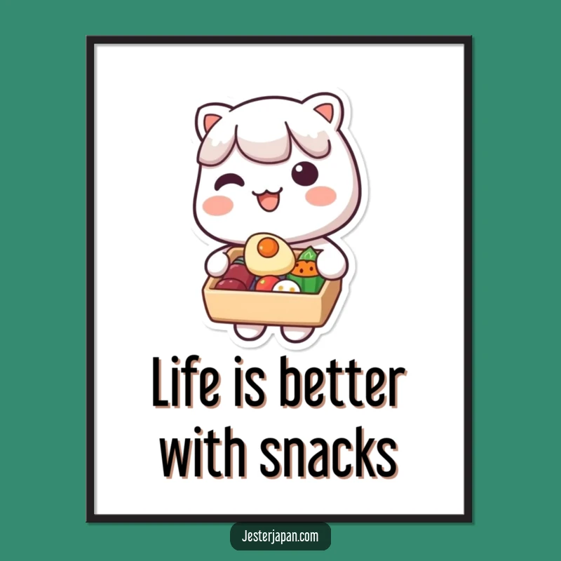 Funny Free Printable Wall Art: Kawaii Bento Box, Cute Shareable Downloadable Decor