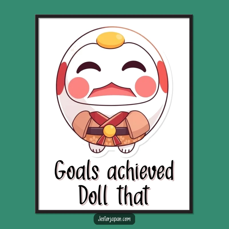 Funny Free Printable Wall Art: Steadfast Daruma Doll, Downloadable Art for Focus