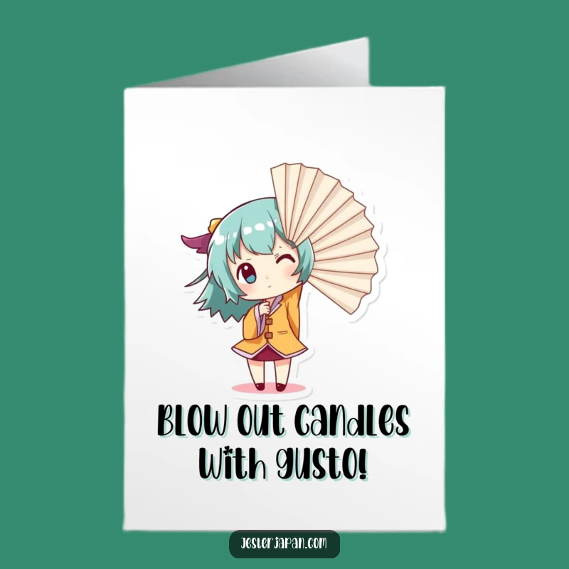 Free Printable Birthday Card: Fan Character Gust, Fun Downloadable Gift for Air