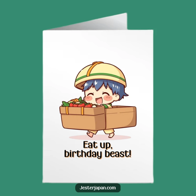 Free Printable Birthday Card: Giant Bento Box Struggle - Funny Downloadable Gift!