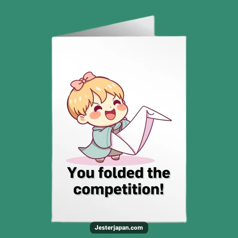 Free Printable Congrats Card: Kawaii Origami Challenge - Funny Downloadable Gift!