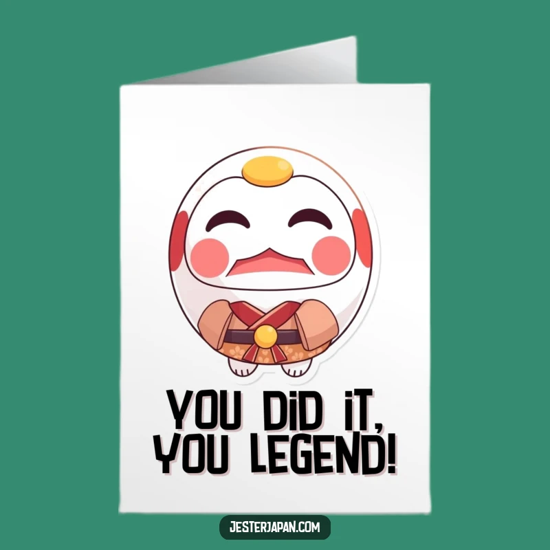 Free Printable Congrats Card: Determined Daruma Doll, Inspiring Downloadable Gift