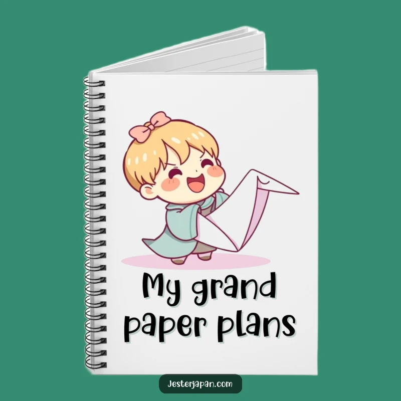 Funny Kawaii Origami Crane Notebook: Jot Down Your Grand Designs