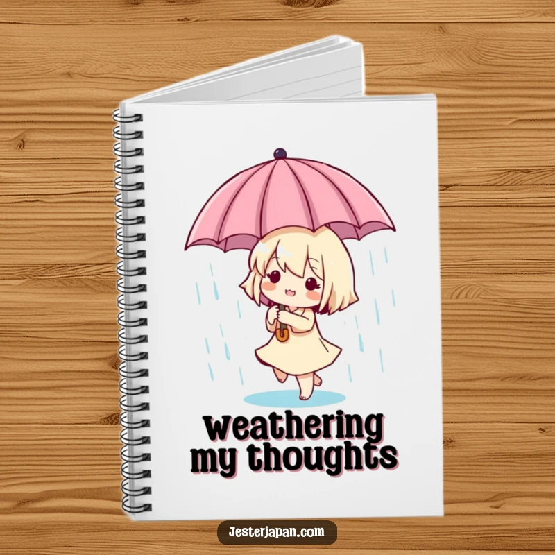 Funny Tiny Dancer Notebook: Tiny character dancing in playful rain with a miniature umbrella, ideal for journaling, notes, and creative writing.