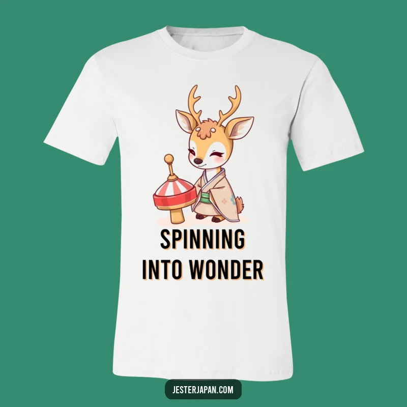 Funny Shy Deer Kimono T-Shirt: Playful Curiosity - A Unique 'Funny Gift'