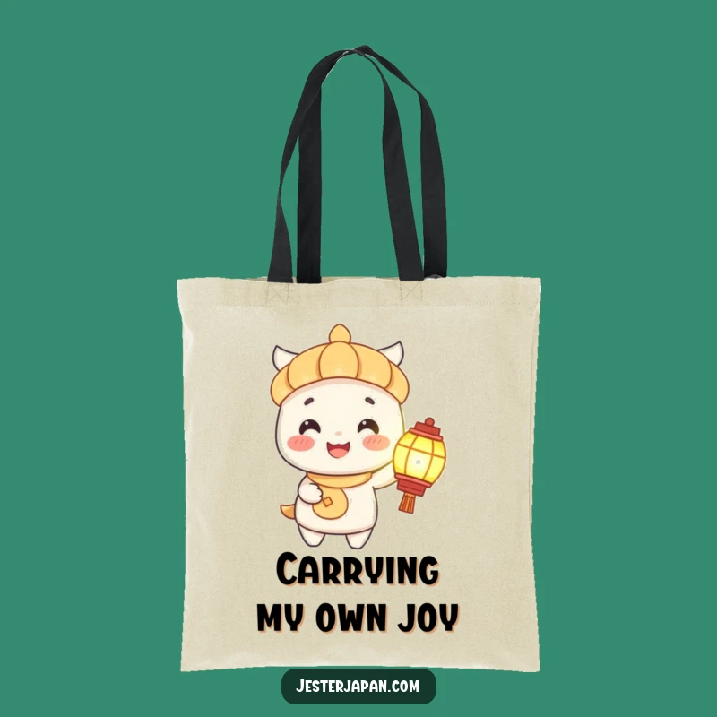 Funny Lantern Character Tote Bag: Carry Your Light With This Cheerful Funny Gift